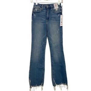 Joes Jeans Hi Honey High Rise Curvy Cropped Boot Nettle Distressed Blue Jeans 23